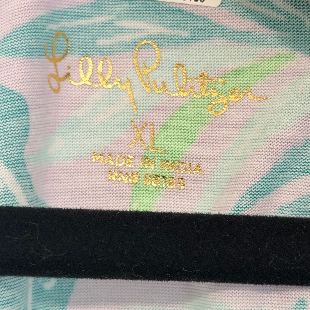 Lilly Pulitzer Lorina Purple Iris Print Cotton Swing Ruffle Tier V-Neck Dress XL - Picture 7 of 9